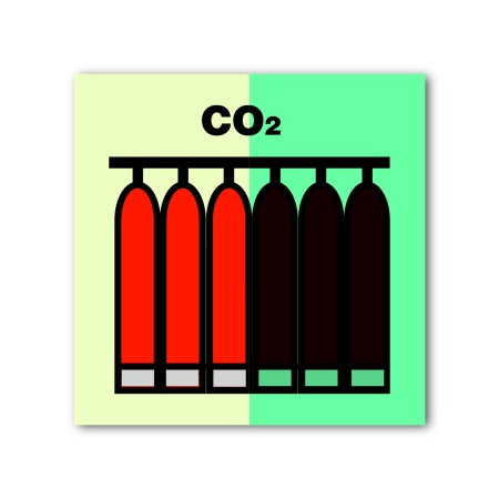 Знак ИМО «Стационарная батарея пожаротушения для двуокиси углерода»