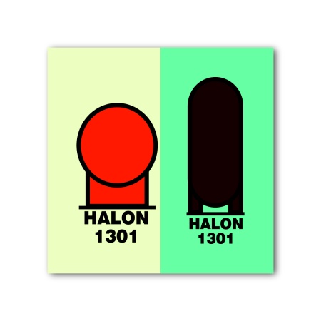 Знак ИМО «Баллоны с галоном 1301, расположенные в защищаемом помещении»