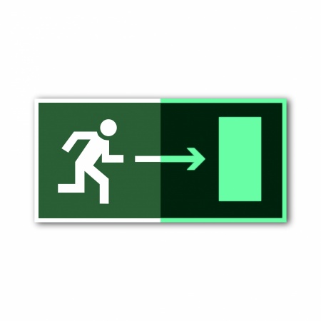 Знак E03 Направление к эвакуационному выходу направо (E03TFG200100)