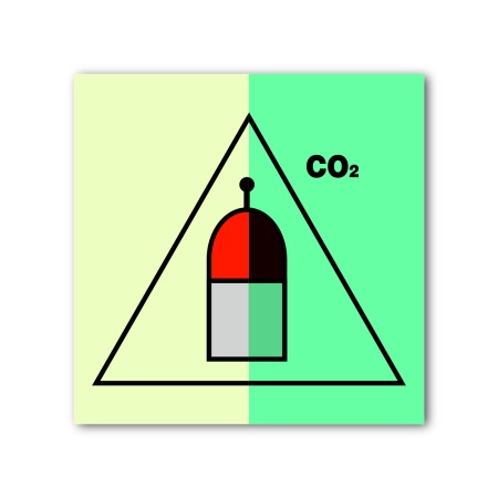 Знак ИМО «Пост дистанционного пуска огнетушащих веществ для двуокиси углерода»