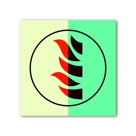 Знак ИМО «Помещение, контролируемое извещателем пламени»