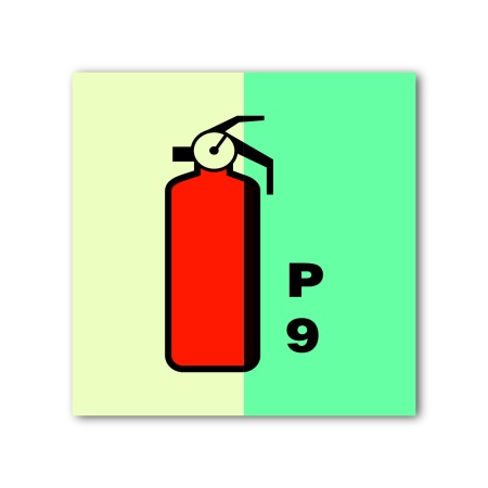 Знак ИМО «Порошковый огнетушитель 9 кг»