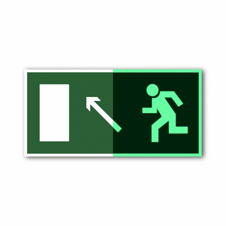 Знак E06 Направление к эвакуационному выходу налево вверх (E06TFG300150)