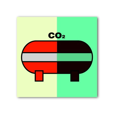 Знак ИМО «Стационарная установка пожаротушения для двуокиси углерода»