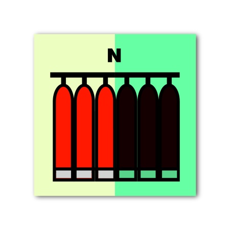 Знак ИМО «Стационарная батарея пожаротушения для азота»