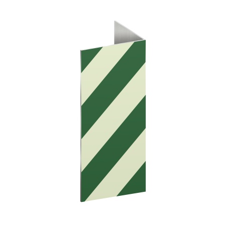 Уголок сигнальный бело-зеленый (100×600, Металл с отверстиями, SC-31MOF100100600)