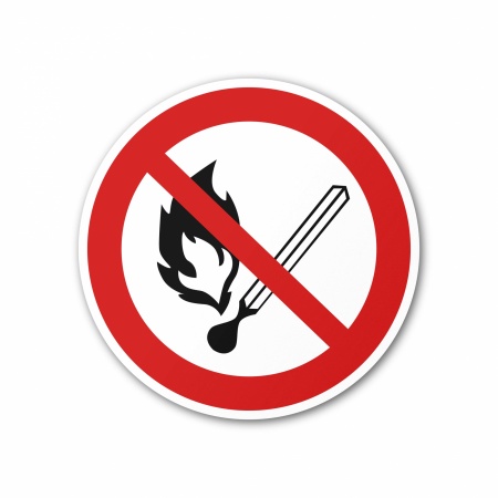 Знак P02 Запрещается пользоваться открытым огнем и курить (P02TH200200)