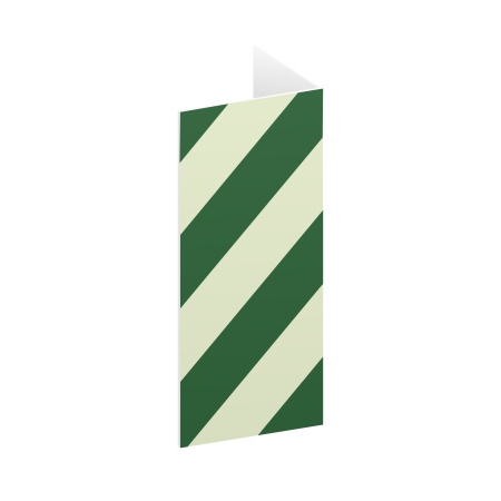 Уголок сигнальный бело-зеленый (100×200, Пластик, SC-31PF100100200)