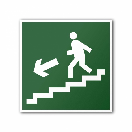 Знак E14 Направление к эвакуационному выходу по лестнице вниз (E14T300300)