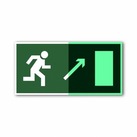 Знак E05 Направление к эвакуационному выходу направо вверх (E05PFG300150)