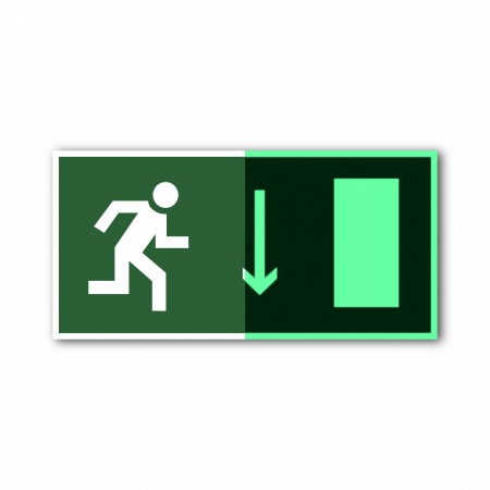 Знак E09 Указатель двери эвакуационного выхода (правосторонний) (E09TFG300150)