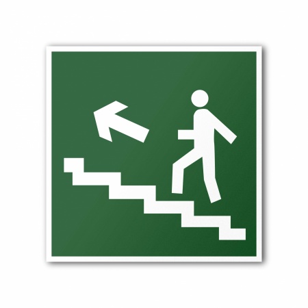 Знак E16 Направление к эвакуационному выходу по лестнице вверх (E16T150150)
