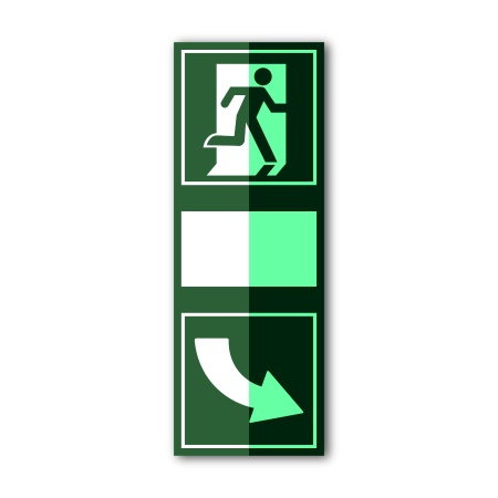 Знак «Открывать дверь слева вниз» (100×275, UV premium, CT2056THFG100275)