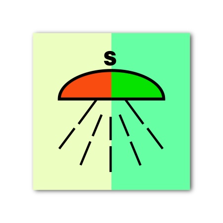 Знак ИМО «Помещение или группа помещений, защищенных системой пожаротушения для спринклерной системы»