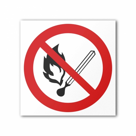 Знак P02 Запрещается пользоваться открытым огнем и курить (P02M200200)
