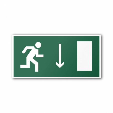 Знак E09 Указатель двери эвакуационного выхода (правосторонний) (E09T300150)