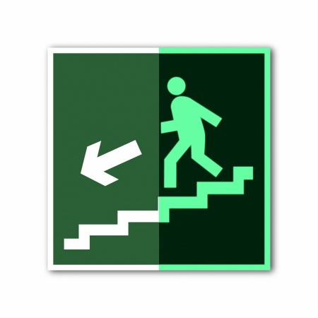 Знак E14 Направление к эвакуационному выходу по лестнице вниз (E14TFG150150)